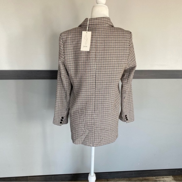 JOIE women’s houndstooth double breasted blazer jacket two pockets - Picture 3 of 17
